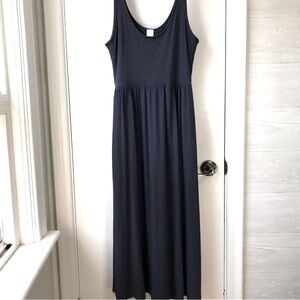 BE YOU Stretch Jersey Knit Tank Dress Maxi Navy